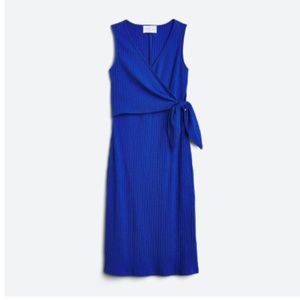 French Grey Cassidy Ribbed Knit Midi Dress Cobalt